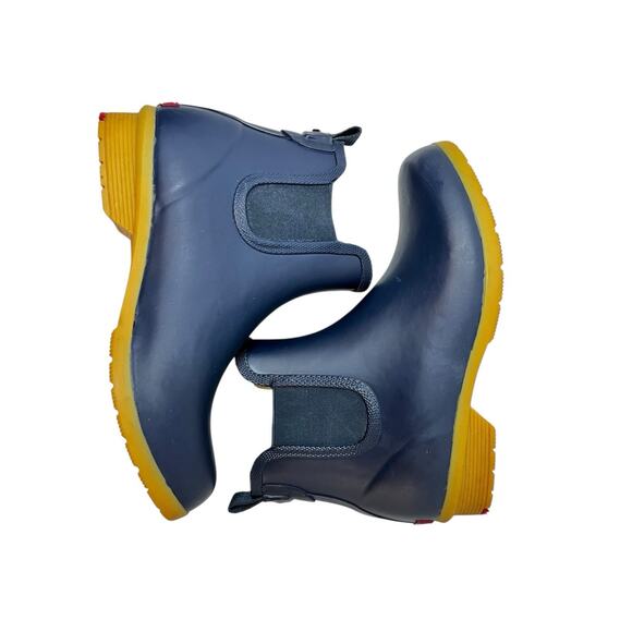 Chooka Bainbridge Navy Rubber Pull On Waterproof Chelsea Rain Boot Womens Size 7 - Picture 4 of 10